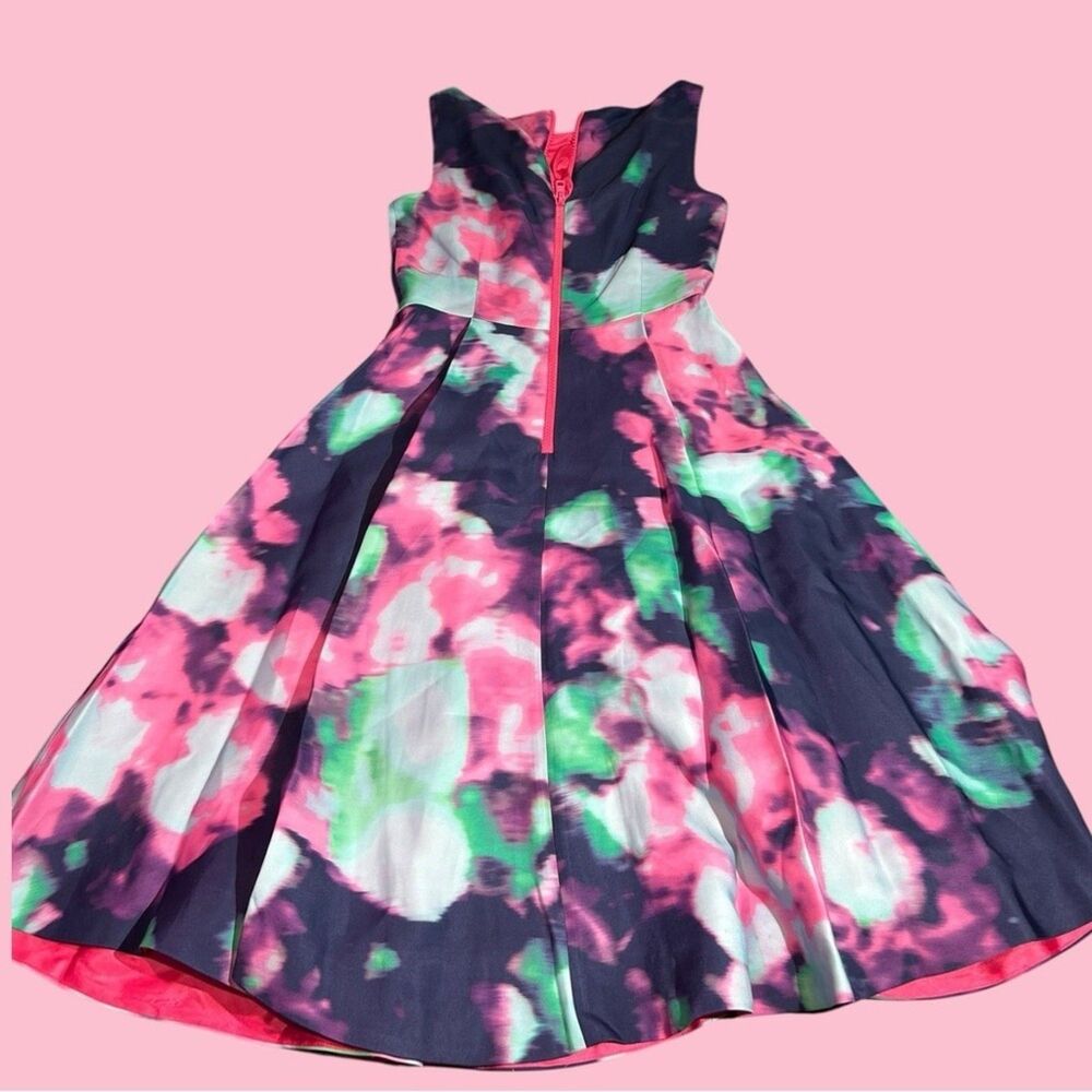 Kate Spade Designer Dress Size 2 Quiet Luxury Watercolor A Line Fit & Flare Flow